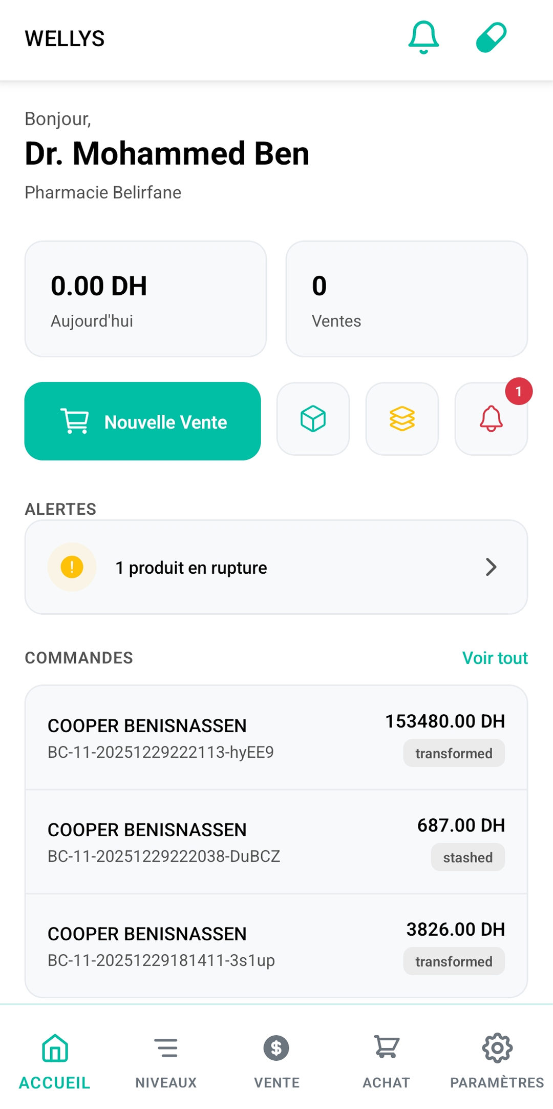 Application mobile Wellys - Rapports