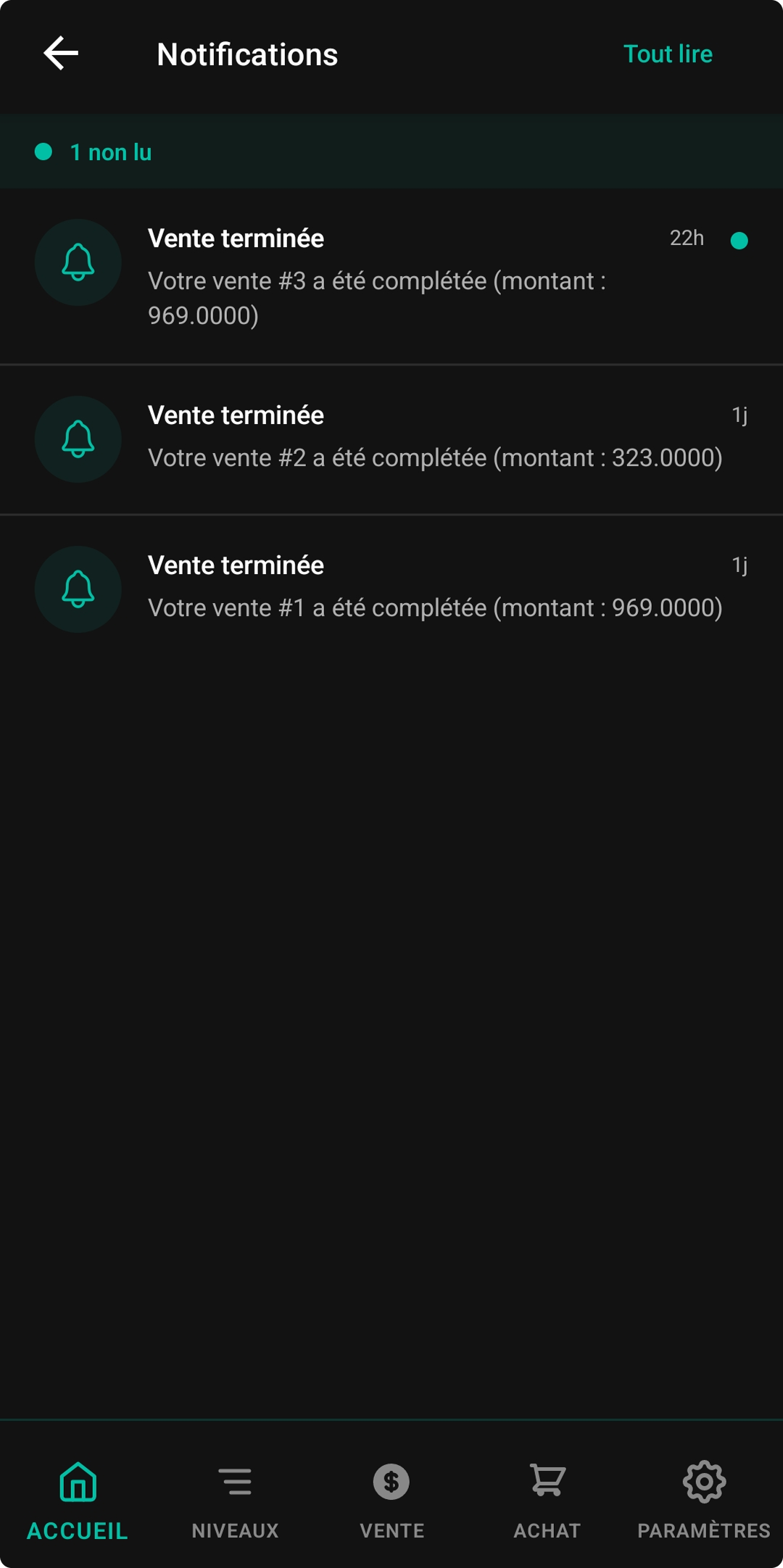 Application mobile Wellys - Notifications